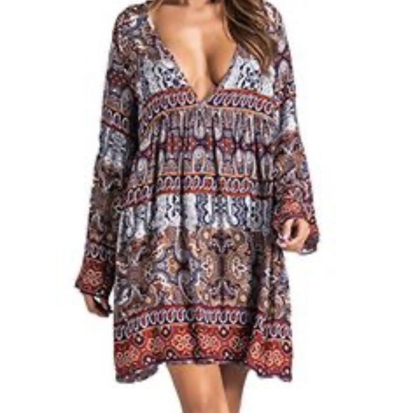 NWT KidsForm Bohemian Patterned Paisley Dress Large - Picture 1 of 12